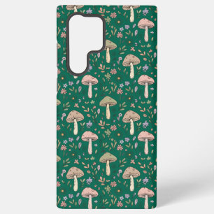 Coque Samsung Galaxy Champignons Émeraude Profond Vibrant Sans Couture
