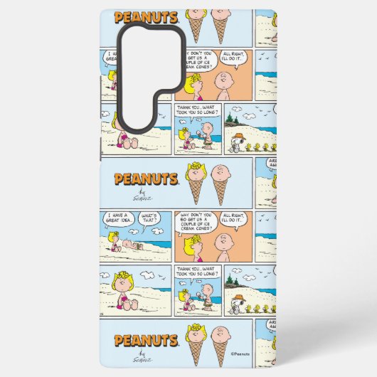 Coque Samsung Galaxy Charlie Brown & Glace Sally À La Plage (Verso)