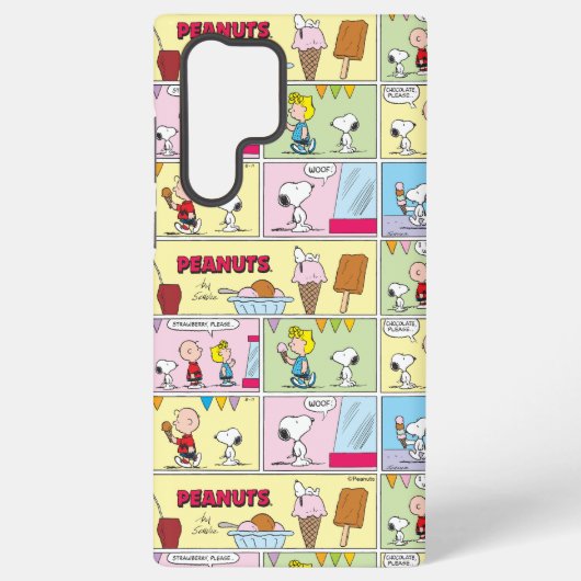 Coque Samsung Galaxy Charlie Brown, Snoopy & Sally | Crème glacée (Verso)
