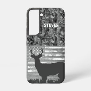 Coque Samsung Galaxy Chasse au Cerf Camouflage Nom Sports Buck Drapeau