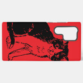 Coque Samsung Galaxy Chat Chaton sur Fine Art Rouge (Verso Horizontal)