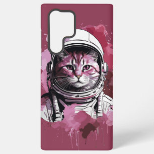 Coque Samsung Galaxy Chat d'astronaute de couleur rouge