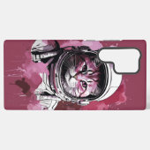 Coque Samsung Galaxy Chat d'astronaute de couleur rouge (Verso Horizontal)