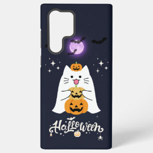 Coque Samsung Galaxy Chat de Halloween au clair de lune – Nuit effrayan