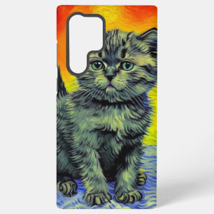 Coque Samsung Galaxy Chat de style Van Gogh sur la plage au coucher du