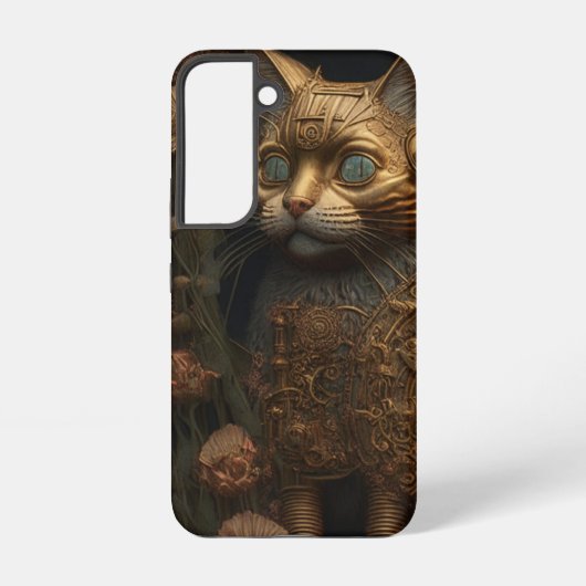 Coque Samsung Galaxy Chat doré gothique steampunk (Verso)
