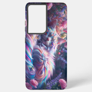 Coque Samsung Galaxy Chat dormant avec Arrière - plan floral - Digi