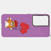 Coque Samsung Galaxy Chat mignon avec Ballons de Coeur Rouge (Côté gauche)