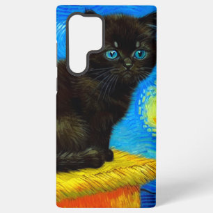 Coque Samsung Galaxy Chat Nuit Étoilée de Style Van Gogh