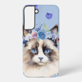 Coque Samsung Galaxy Chat Persan Fleur Bleue (Verso)