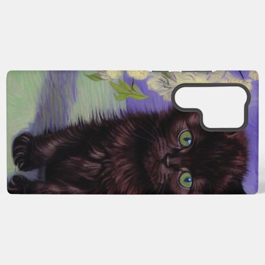 Coque Samsung Galaxy Chat Van Gogh avec fleurs blanches (Verso Horizontal)