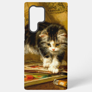 Coque Samsung Galaxy Chaton avec Peinture et Pinceaux