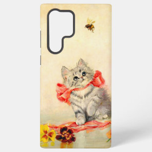 Coque Samsung Galaxy Chaton avec un ruban rouge