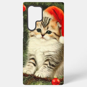 Coque Samsung Galaxy Chaton de Noël Vintage