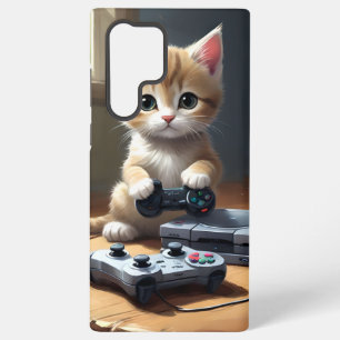 Coque Samsung Galaxy Chaton jouant à une console de jeu,