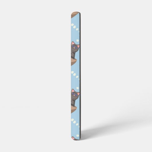 Coque Samsung Galaxy Chats en boîte et gouttes de lait sur bleu (Côté gauche)