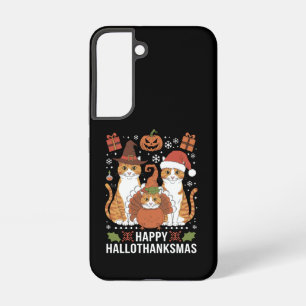 Coque Samsung Galaxy Chats Joyeux Hallothanksmas Halloween Noël