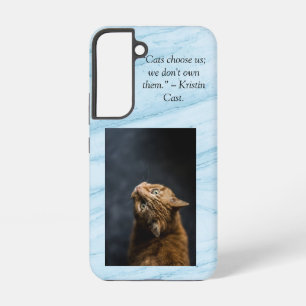 Coque Samsung Galaxy Chats nous choisissent fond en marbre bleu samsung