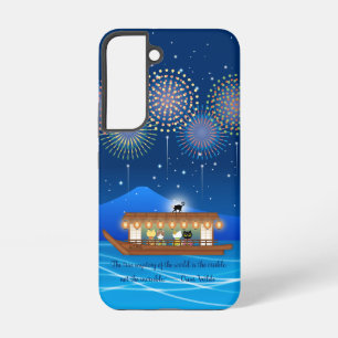 Coque Samsung Galaxy Chats se délectant de feux d'artifice à bord