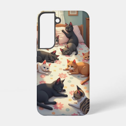 Coque Samsung Galaxy Chats sur un lit (Verso)