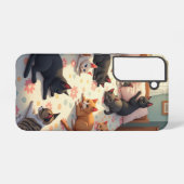 Coque Samsung Galaxy Chats sur un lit (Verso Horizontal)
