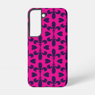 Coque Samsung Galaxy Chaud motif de lys vintage rose et bleu