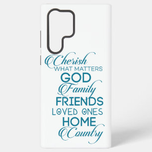 Coque Samsung Galaxy Chérissez ce qui compte sarcelle