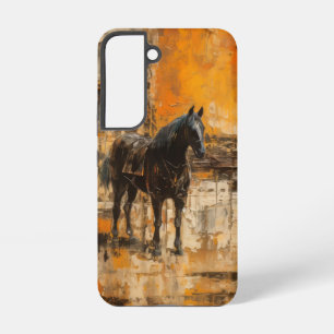 Coque Samsung Galaxy Cheval Majestic au coucher du soleil Abstrait