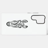 Coque Samsung Galaxy Cheval tribal noir et blanc (Verso Horizontal)