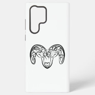 Coque Samsung Galaxy Chèvre / Mouton Tribal Noir et Blanc