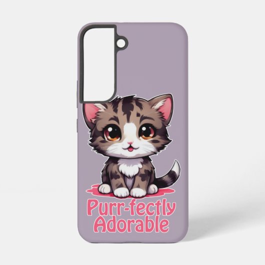 Coque Samsung Galaxy Chibi Kawaii Kitten Purr parfaitement adorable en (Verso)