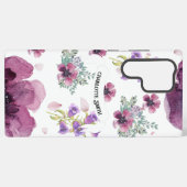 Coque Samsung Galaxy chic floral foliage purple blooming flowers (Verso Horizontal)