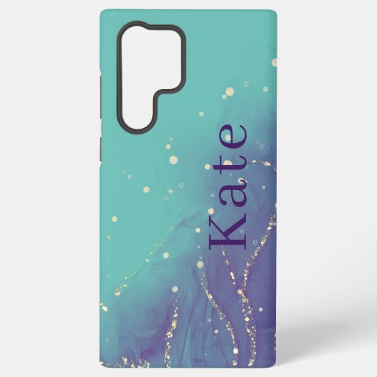 Coque Samsung Galaxy Chic glam violet et Turquoise (Verso)