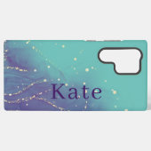 Coque Samsung Galaxy Chic glam violet et Turquoise (Verso Horizontal)