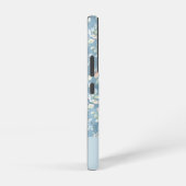Coque Samsung Galaxy Chic Motif Feuille Bleue Pastel/Nom Personnalisé (Côté droit)