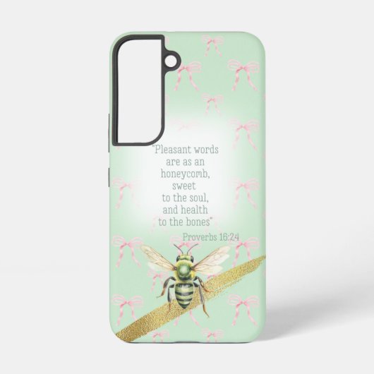 Coque Samsung Galaxy Chic Pastel Green Pink Coquette Christian Bee (Verso)