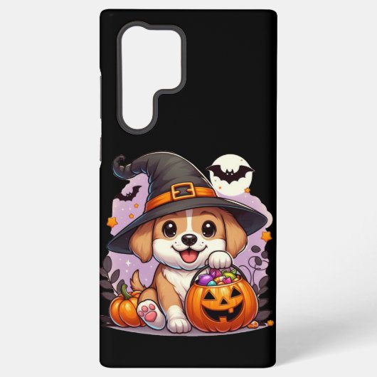 Coque Samsung Galaxy Chien/chiot mignon d'Halloween (Verso)