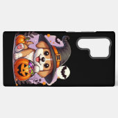 Coque Samsung Galaxy Chien/chiot mignon d'Halloween (Verso Horizontal)