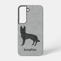 Chien de berger allemand noir dessin animé sur fon