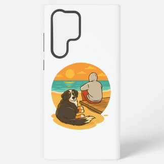 Coque Samsung Galaxy Chien de montagne bernois Compagnon de plage au co