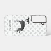 Coque Samsung Galaxy Chien gris italien noir et blanc avec pattes (Verso Horizontal)