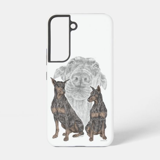 Coque Samsung Galaxy Chiens de Doberman noir et tan (Verso)