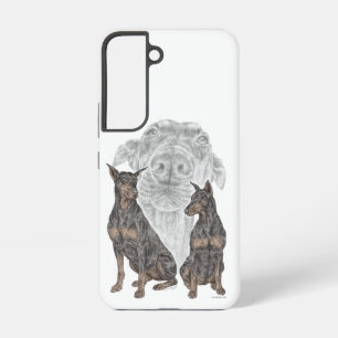 Coque Samsung Galaxy Chiens Doberman noir et feu