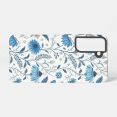 Coque Samsung Galaxy Chinoiserie Blue Echinacea Pattern (Verso Horizontal)
