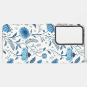 Coque Samsung Galaxy Chinoiserie Blue Echinacea Pattern (Côté gauche)