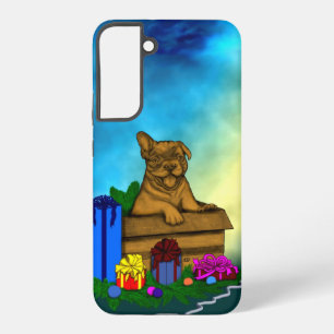 Coque Samsung Galaxy Chiot dans une boîte, Joyeux Noël