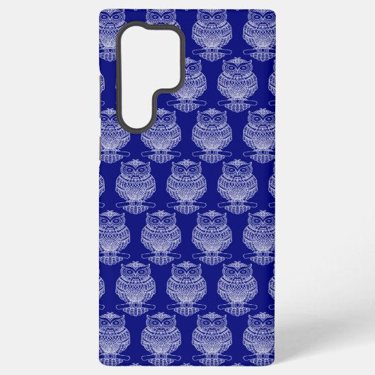Coque Samsung Galaxy Chouette (bleu foncé) - Coque Samsung (S22 Ultra) (Verso)