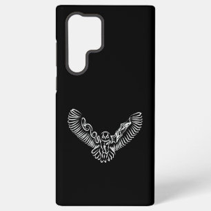 Coque Samsung Galaxy Chouette Tribale Noir et Blanc en Vol