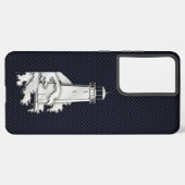 Coque Samsung Galaxy Chrome Lighthouse sur impression fibre de carbone (Verso Horizontal)