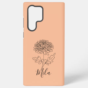 Coque Samsung Galaxy Chrysanthème de naissance personnalisé de novembre
